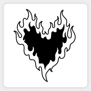 heart on fire Sticker